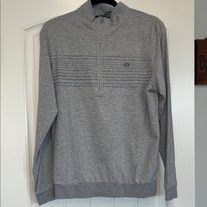 Travis Mathew Light Gray Zip-Up Sweater